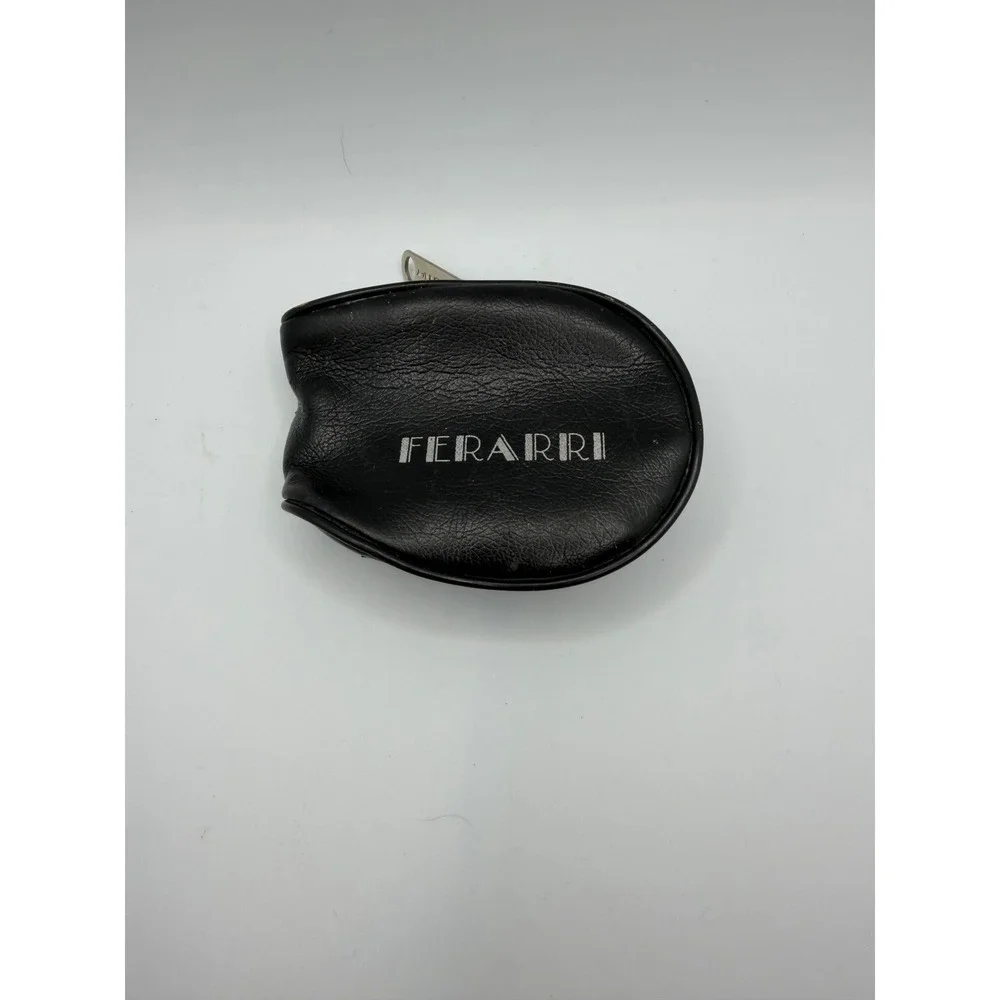Ferarri Coin Purse Unisex OS Black Good Vintage Leather Donnay Zip Pouch Logo